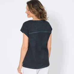 Damen NKD Damen-T-Shirt mit Oilwash-Effekt