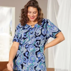 Damen NKD Damen-T-Shirt mit Rundhals, große Größen