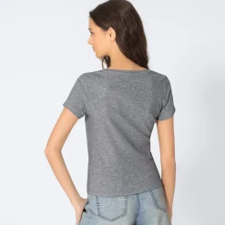Damen NKD Damen-T-Shirt mit Rundhalsausschnitt