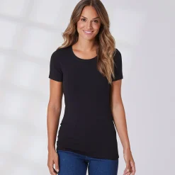 Damen NKD Damen-T-Shirt mit Rundhals-Ausschnitt