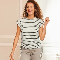 Damen NKD Damen-T-Shirt mit Schnüren zum Verstellen