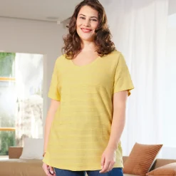 Damen NKD Damen-T-Shirt mit Struktur, große Größen