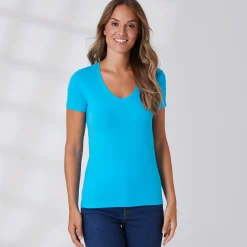Damen NKD Damen-T-Shirt mit V-Ausschnitt