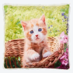 NKD Deko-Kissen mit Katzen-Design, ca. 25x25cm