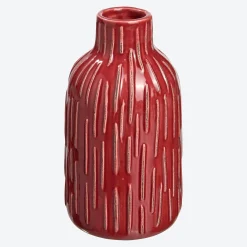 NKD Deko-Vase mit Struktur, ca. 8,5x8,5x15,5 cm