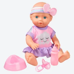 NKD Happy People Baby-Puppe mit Zubehör, ca. 25cm