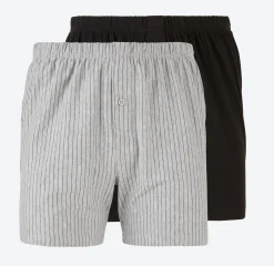 Herren NKD Herren-Boxershorts mit trendigen Streifen, 2er-Pack