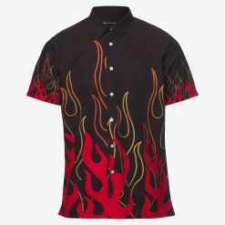 Herren NKD Herren-Kurzarmhemd mit Flammendruck