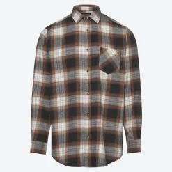 Herren NKD Herren-Langarm-Flanellhemd mit Kentkragen