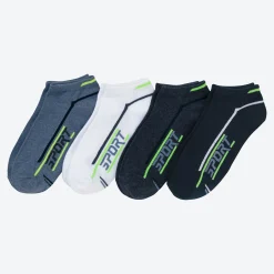 Herren NKD Herren-Sneaker-Socken mit hohem Baumwollanteil, 4er-Pack