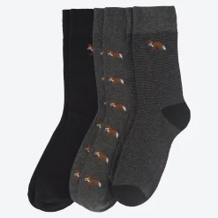 Herren NKD Herren-Socken mit Fuchs-Motiv, 3er-Pack