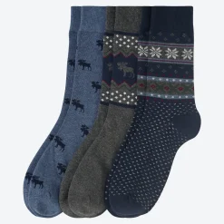 Herren NKD Herren-Socken mit winterlichem Design, 3er-Pack