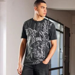 Herren NKD Herren-T-Shirt mit großem Frontaufdruck