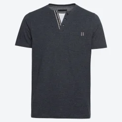 Herren NKD Herren-T-Shirt mit Henley-Kragen