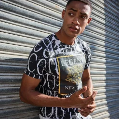 Herren NKD Herren-T-Shirt mit Rundhalsausschnitt