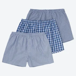 Herren NKD Herren-Webboxershorts mit Muster, 3er-Pack