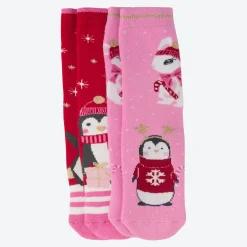 Kinder NKD Kinder-ABS-Socken mit Weihnachts-Motiv, 2er-Pack