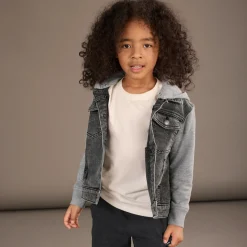 Kinder NKD Kinder-Jungen-Jeansjacke mit Kapuze