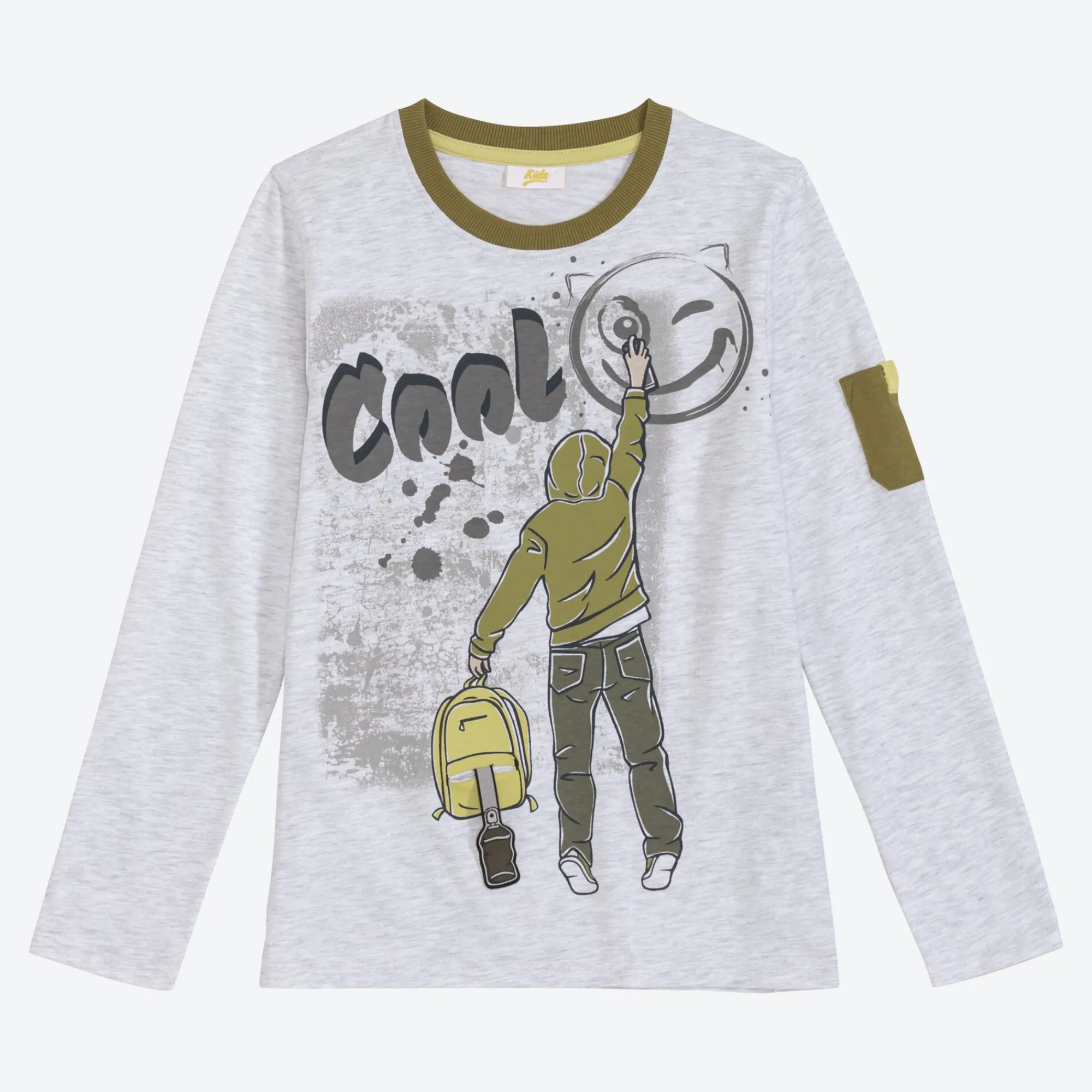 Kinder NKD Kinder-Jungen-Langarmshirt in Mélange-Optik