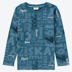 Kinder NKD Kinder-Jungen-Langarmshirt mit All-Over-Print