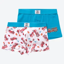 Kinder NKD Kinder-Jungen-Retroshorts mit Feuerwehr-Aufdruck, 2er-Pack