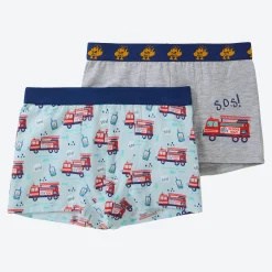 Kinder NKD Kinder-Jungen-Retroshorts mit Feuerwehr-Aufdruck, 2er-Pack