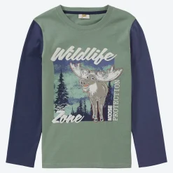 Kinder NKD Kinder-Jungen-Shirt mit Kontrast-Ärmeln