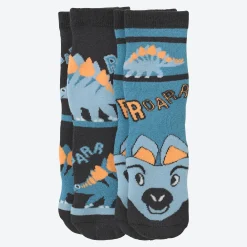 Kinder NKD Kinder-Jungen-Thermosocken mit Dino-Motiv, 2er-Pack