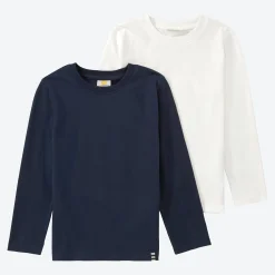 Kinder NKD Kinder-Langarmshirt aus Baumwolle, 2er-Pack