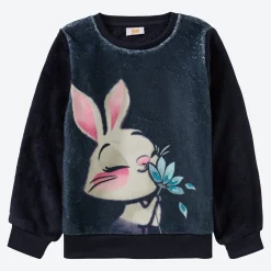 Kinder NKD Kinder-Mädchen-Fleeceshirt mit Hasenaufdruck