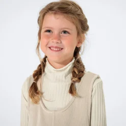Kinder NKD Kinder-Mädchen-Kleid aus Ripp-Velours