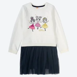 Kinder NKD Kinder-Mädchen-Kleid mit Glitzer-Druck