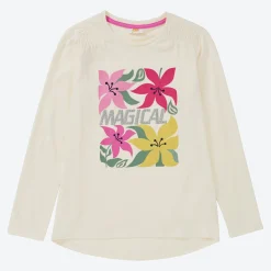 Kinder NKD Kinder-Mädchen-Langarmshirt mit Glitzer-Druck