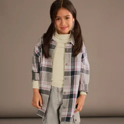 Kinder NKD Kinder-Mädchen-Oversized-Bluse im Karo-Design