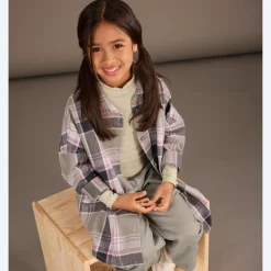 Kinder NKD Kinder-Mädchen-Oversized-Bluse im Karo-Design