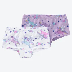 Kinder NKD Kinder-Mädchen-Panty mit Einhorn All-Over-Print, 2er-Pack