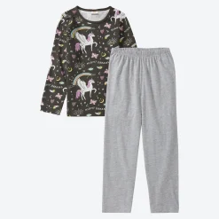 Kinder NKD Kinder-Mädchen-Pyjama mit Einhorn-Motiven, 2-teilig