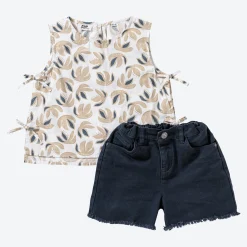 Kinder NKD Kinder-Mädchen-Set mit Allover-Print Top, 2-teilig