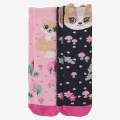 Kinder NKD Kinder-Mädchen-Thermosocken mit Tier-Motiven, 2er-Pack