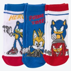 Kinder NKD Kinder-Sneaker-Socken mit Sonic-Motiven, 3er-Pack