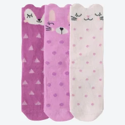 Kinder NKD Kinder-Socken mit Tiergesichtern, 3er-Pack