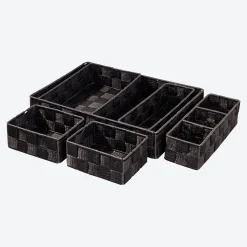 NKD Organizer-Set in Flecht-Optik, 6-teilig