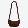 Damen NKD Seersucker Damen-Handtasche mit Halbmond-Form