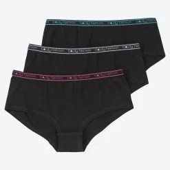 Damen NKD Teener-Hipster mit Neon-Bund, 3er-Pack