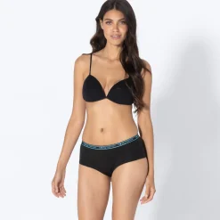 Damen NKD Teener-Hipster-Panty mit Neonbund, 3er-Pack