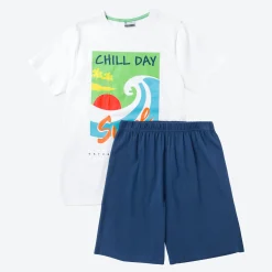 Kinder NKD Teener-Jungen-Shorty mit Frontaufdruck, 2-teilig