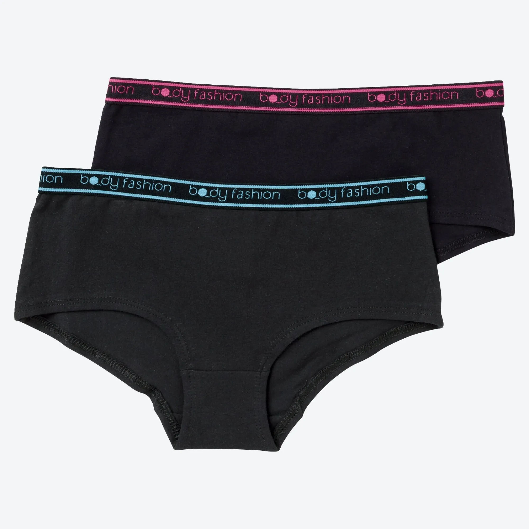 Kinder NKD Teener-Mädchen-Panty mit Kontrastbund, 2er-Pack