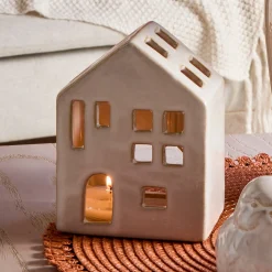 NKD Windlicht-Haus aus Keramik, ca. 10x7,5x13cm
